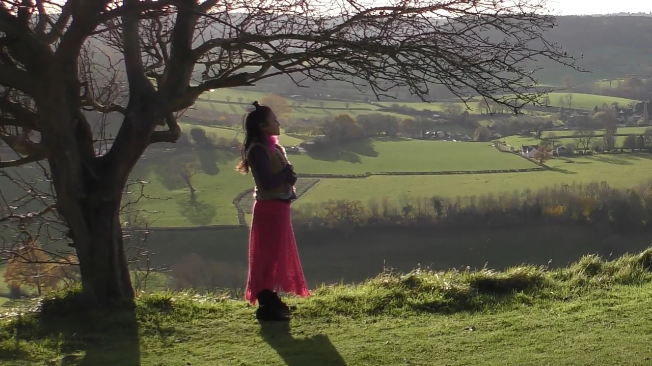 helene su, niio dance, standing on a hill, visionary somatic dance
