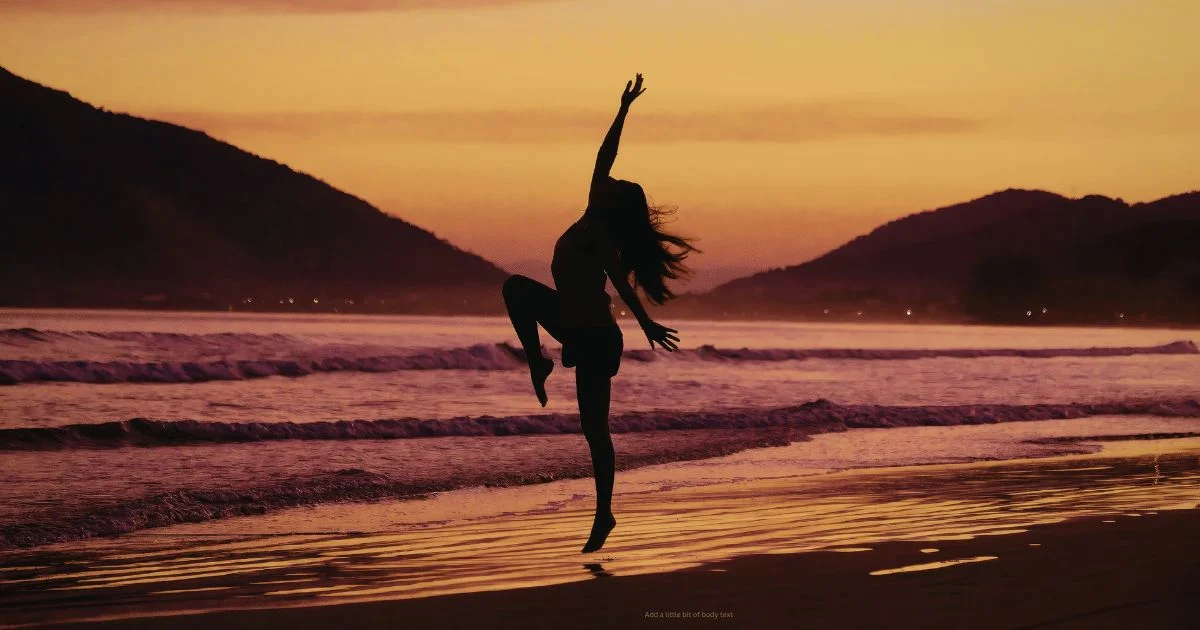 woman dancing on beach; visionary somatic dance
