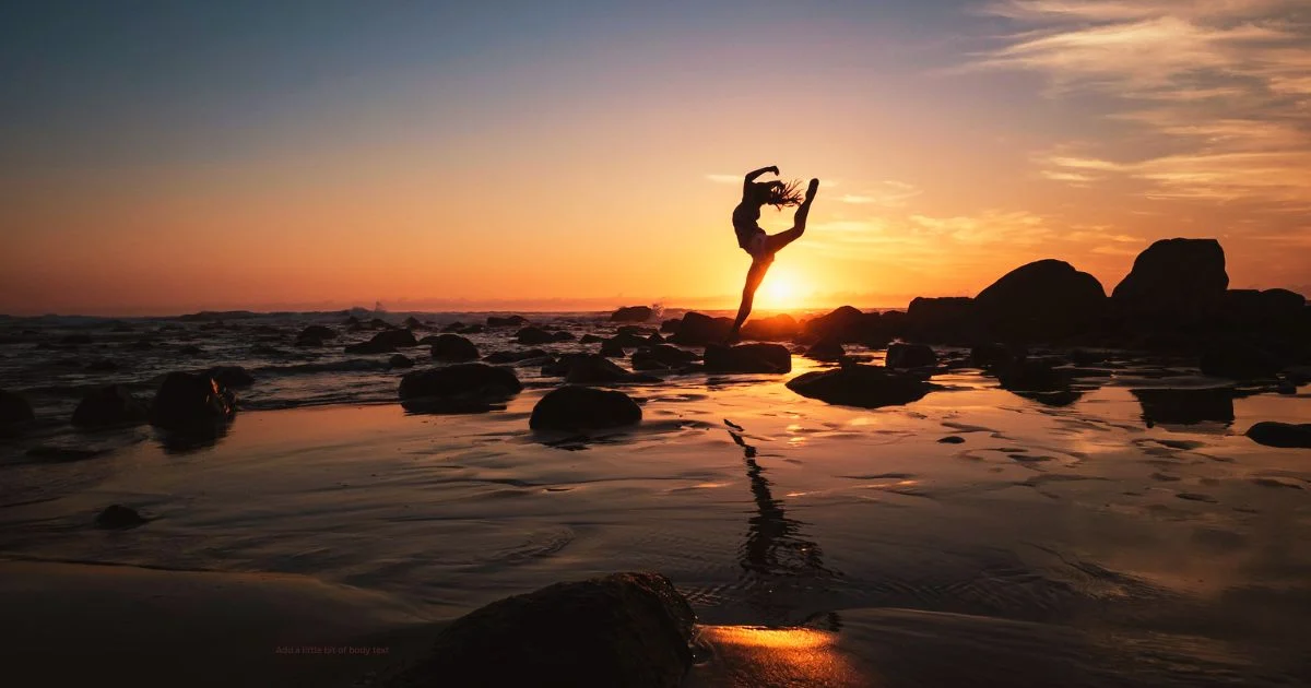 woman leaping on a beach, niio dance